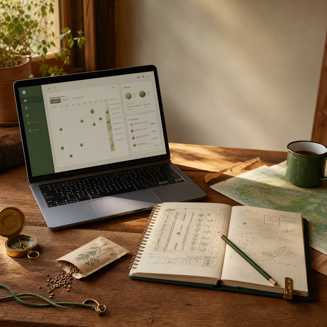 First Build by Homegrown Builders - laptop, field notebook, and useful project planning tools