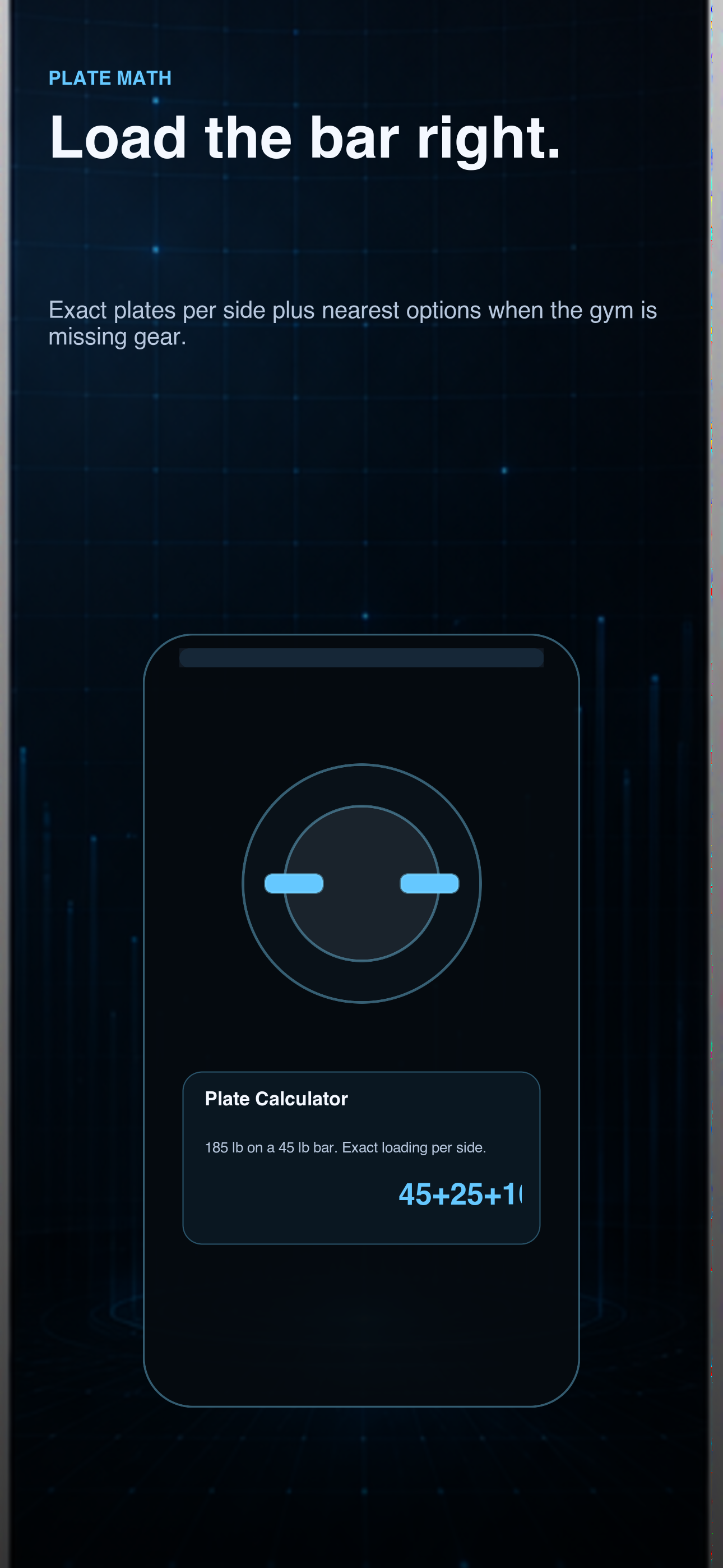 Your Training Bud plate calculator screen